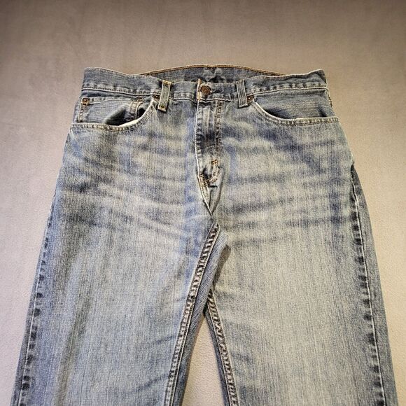 Levis 559 Mens 34x29 Relaxed Fit Straight Leg Blue Denim Distressed Jeans - Picture 2 of 10